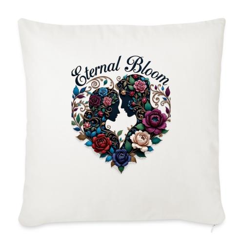 Eternal Bloom Embrace T-Shirt - Throw Pillow Cover 17.5” x 17.5”