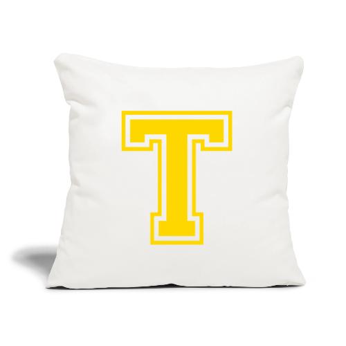 Letter T – Capital Athletic Alphabet Monogram - Throw Pillow Cover 17.5” x 17.5”