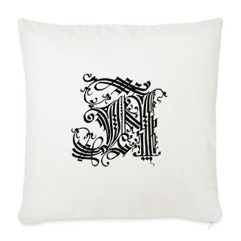 Medieval Core Medieval Initials Castle Core - Throw Pillow Cover 17.5” x 17.5” - natural white - Front