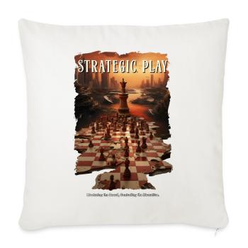 Strategic Play: Ruined Chess City - Throw Pillow Cover 17.5” x 17.5” - natural white - Front