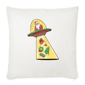 Ufo Santa - Throw Pillow Cover 17.5” x 17.5” - natural white - Front