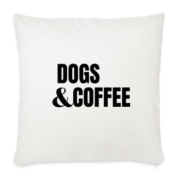 Dogs & Coffee - Throw Pillow Cover 17.5” x 17.5” - natural white - Front