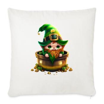 St. Patrick's Day Elf Saint Patricks Day Outfit - Throw Pillow Cover 17.5” x 17.5” - natural white - Front