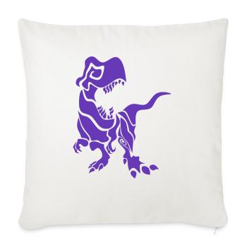 Dreaded Purple Tyrannosaurus Rex Lizard King - Throw Pillow Cover 17.5” x 17.5” - natural white - Front