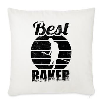 Baker - Throw Pillow Cover 17.5” x 17.5” - natural white - Front