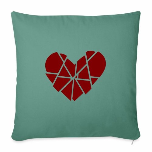 Heart Broken Shards Anti Valentine's Day - Throw Pillow Cover 17.5” x 17.5”
