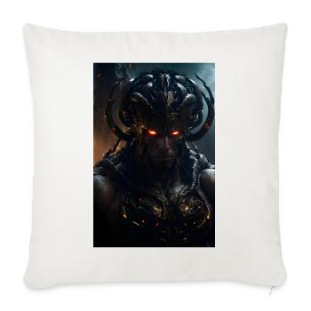 Inferno Warlord - Throw Pillow Cover 17.5” x 17.5” - natural white - Front