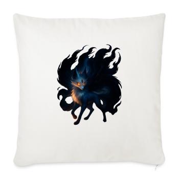 Mystic Night Wolf Illustration - Throw Pillow Cover 17.5” x 17.5” - natural white - Front