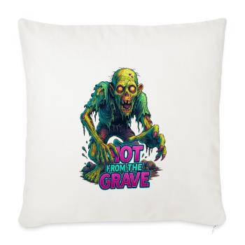 Hot from the Grave – Zombie Neon Art - Throw Pillow Cover 17.5” x 17.5” - natural white - Front