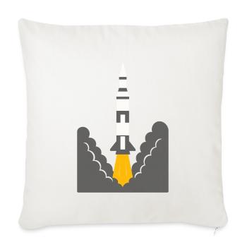 Rocket Launch Minimal Flat Design - Throw Pillow Cover 17.5” x 17.5” - natural white - Front