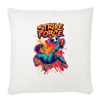 Strike Force Soccer Kick Burst - Throw Pillow Cover 17.5” x 17.5” - natural white - Front