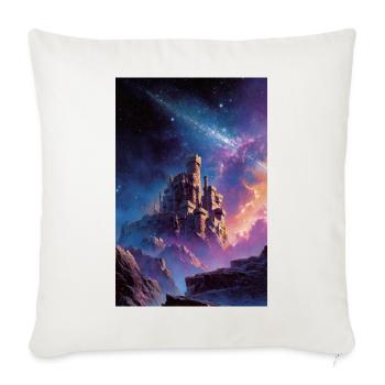 Nebula Castle Frontier - Throw Pillow Cover 17.5” x 17.5” - natural white - Front