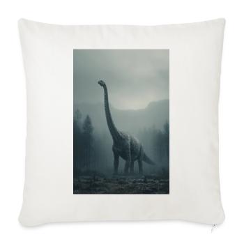 Mistbound Brachiosaur - Throw Pillow Cover 17.5” x 17.5” - natural white - Front