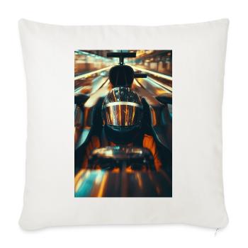Neon Velocity Racer - Throw Pillow Cover 17.5” x 17.5” - natural white - Front