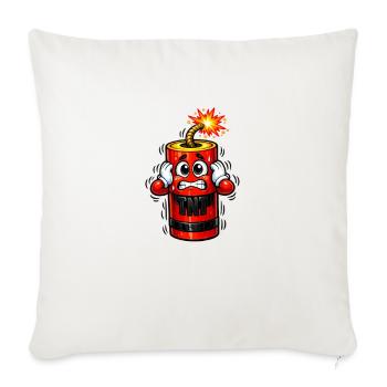 Cartoon TNT Burst - Throw Pillow Cover 17.5” x 17.5” - natural white - Front