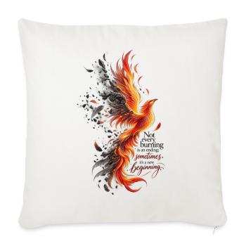 Phoenix Rise: Not Every Ending - Throw Pillow Cover 17.5” x 17.5” - natural white - Front