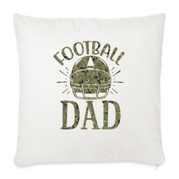Football dad Camo Camo Camo Camo Camo - Throw Pillow Cover 17.5” x 17.5” - natural white - Front