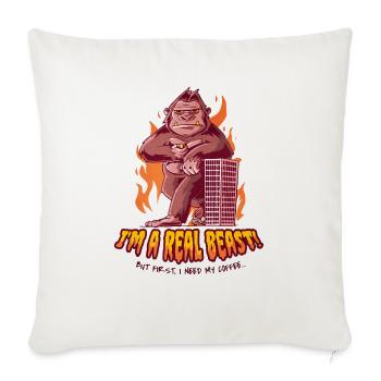 Giant Gorilla Beast Coffee - Throw Pillow Cover 17.5” x 17.5” - natural white - Front