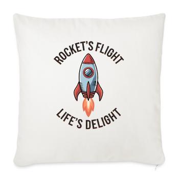 Rockets Flight Life Delight - Throw Pillow Cover 17.5” x 17.5” - natural white - Front