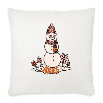 Aries Snowman - Throw Pillow Cover 17.5” x 17.5” - natural white - Front