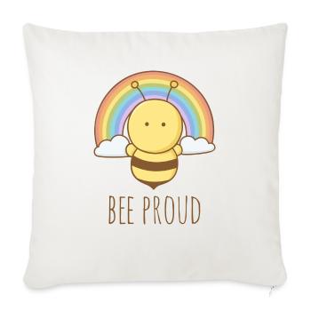 Bee Proud - Throw Pillow Cover 17.5” x 17.5” - natural white - Front