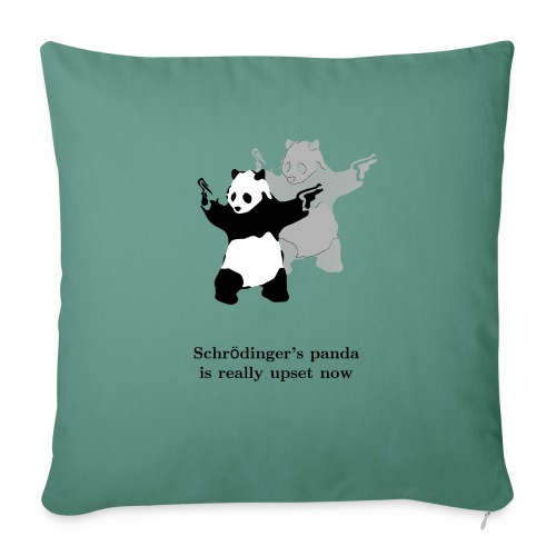 Schrödinger's panda is really upset now - Throw Pillow Cover 17.5” x 17.5”