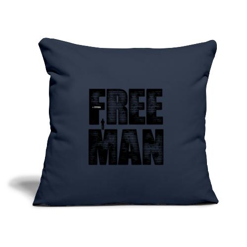 FREE MAN - Black Graphic - Throw Pillow Cover 17.5” x 17.5”