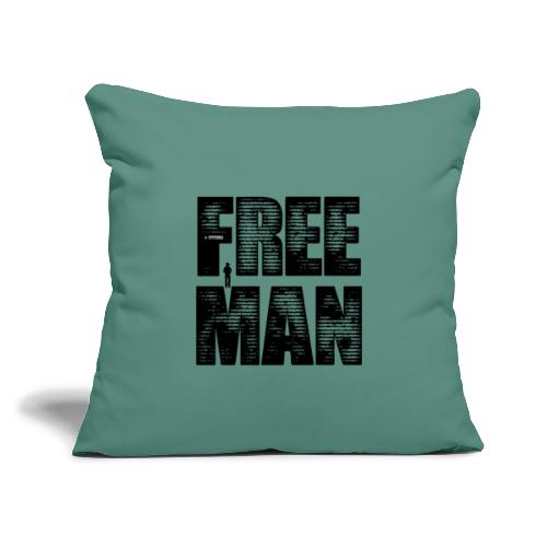 FREE MAN - Black Graphic - Throw Pillow Cover 17.5” x 17.5”
