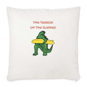 The Terror Of The Surfer T-Shirt - Throw Pillow Cover 17.5” x 17.5” - natural white - Front