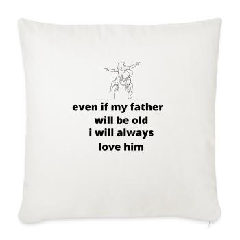 even though - Throw Pillow Cover 17.5” x 17.5” - natural white - Front