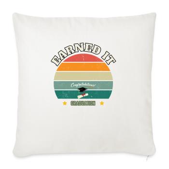 Graduation - Throw Pillow Cover 17.5” x 17.5” - natural white - Front
