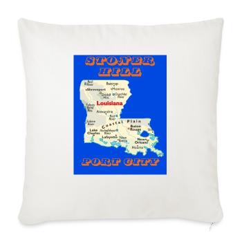 Louisiana, Shreveport, Stoner Hill - Throw Pillow Cover 17.5” x 17.5” - natural white - Front