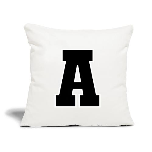 Varsity Letter A Athletic Monogram Design - Throw Pillow Cover 17.5” x 17.5”