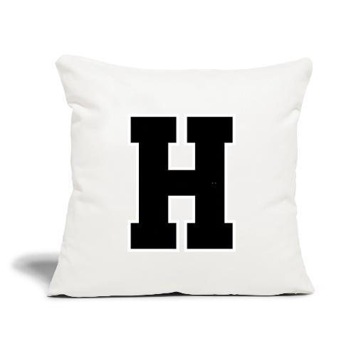 Varsity Letter H Athletic Font Design - Throw Pillow Cover 17.5” x 17.5”
