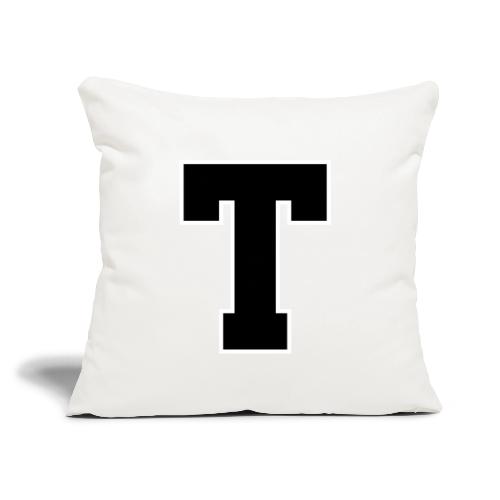 Varsity Letter T Athletic Font Design - Throw Pillow Cover 17.5” x 17.5”
