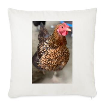 Rustic Hen Pattern for Cozy Apparel - Throw Pillow Cover 17.5” x 17.5” - natural white - Front