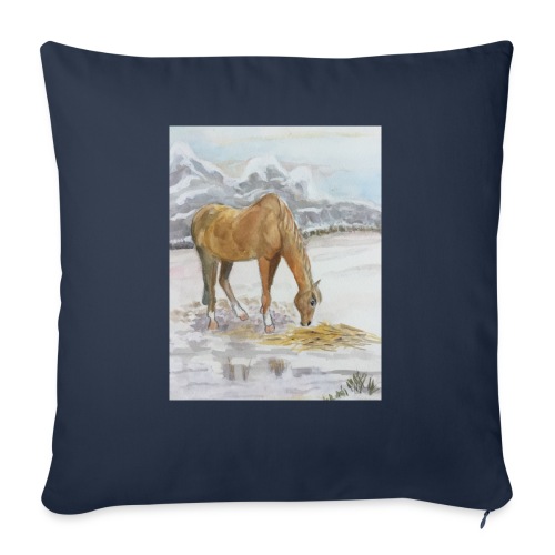 Horse grazing - Throw Pillow Cover 17.5” x 17.5”