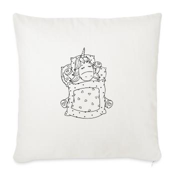 unicorn coloring pages - Throw Pillow Cover 17.5” x 17.5” - natural white - Front