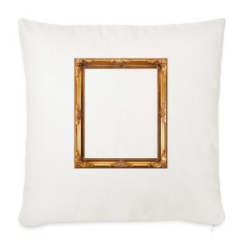 Golden Picture Frame - Throw Pillow Cover 17.5” x 17.5” - natural white - Front