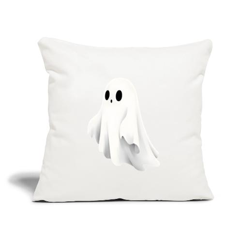 Cute Ghost Cartoon Design - Throw Pillow Cover 17.5” x 17.5”