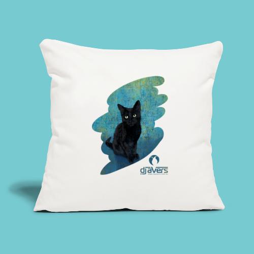 Sweet Little Black Kitten - Throw Pillow Cover 17.5” x 17.5”