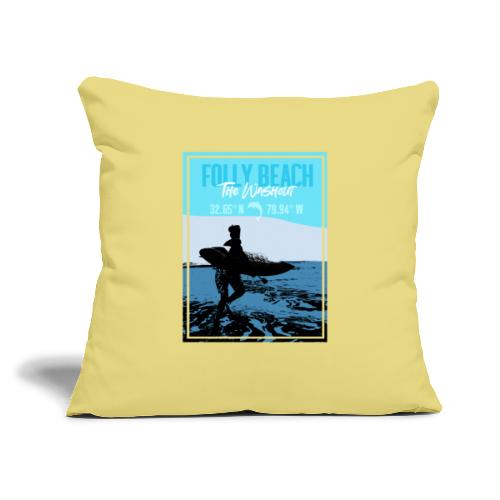 Folly Beach. The Washout - Throw Pillow Cover 17.5” x 17.5”