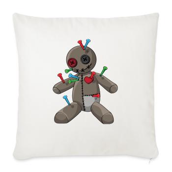 Phasmophobia Voodoo doll with colorful needles - Throw Pillow Cover 17.5” x 17.5” - natural white - Front