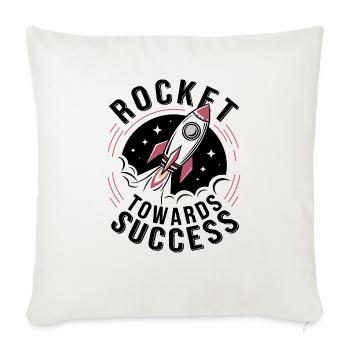 Rocket Towards Success - Throw Pillow Cover 17.5” x 17.5” - natural white - Front