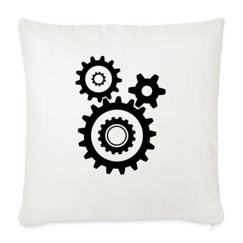 Gears - Throw Pillow Cover 17.5” x 17.5” - natural white - Front