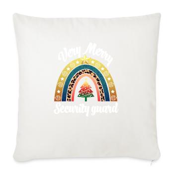Very Merry Security Guard - Throw Pillow Cover 17.5” x 17.5” - natural white - Front