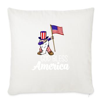 God Bless America - Throw Pillow Cover 17.5” x 17.5” - natural white - Front