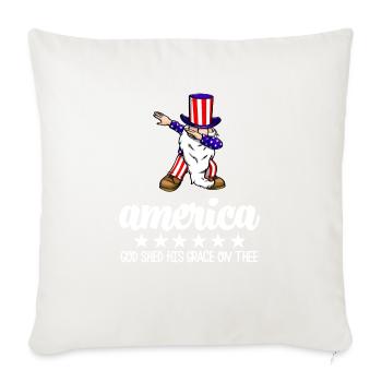 America God Shed His Grace on Thee - Throw Pillow Cover 17.5” x 17.5” - natural white - Front