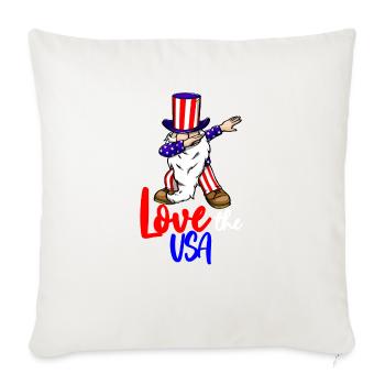 Love The USA - Throw Pillow Cover 17.5” x 17.5” - natural white - Front