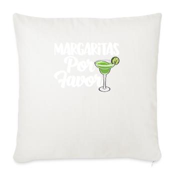 Margaritas Por Favor - Throw Pillow Cover 17.5” x 17.5” - natural white - Front